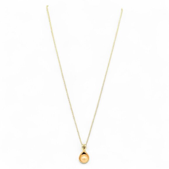 Elegant 925 Sterling Silver Pink Pearl Pendant Necklace 18" Box Chain - Picture 4 of 7